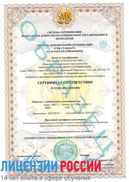 Образец сертификата соответствия Бахчисарай Сертификат OHSAS 18001