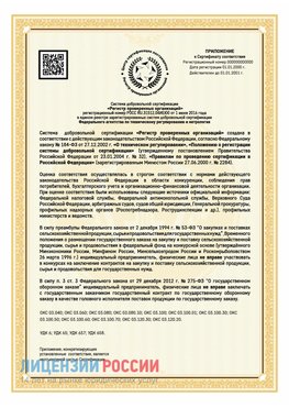 Приложение к сертификату для ИП Бахчисарай Сертификат СТО 03.080.02033720.1-2020